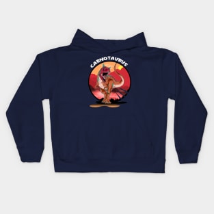 Carnotaurus Dinosaur Design With Background Kids Hoodie